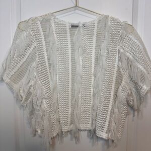 Zara Ivory Textured Knit Top